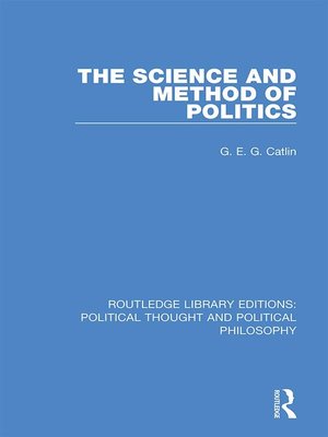 cover image of The Science and Method of Politics